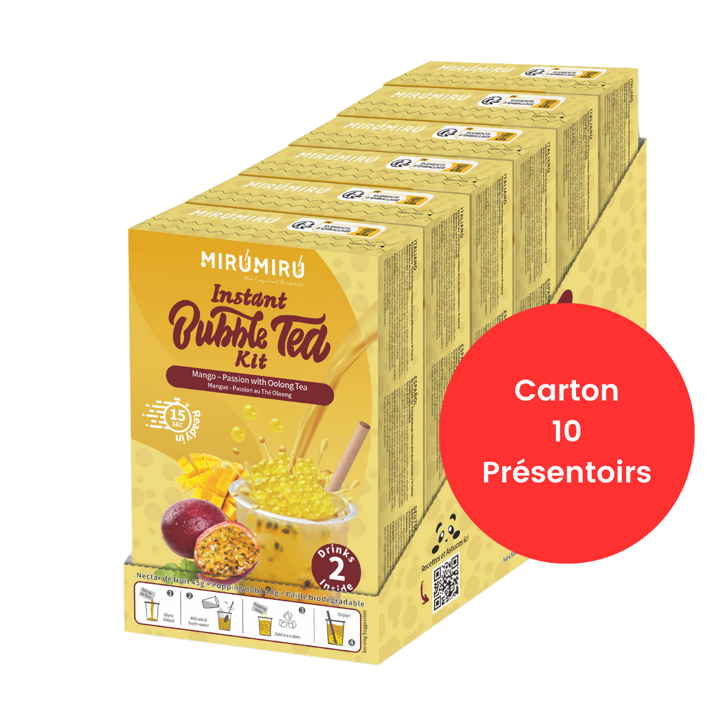 Bubble Tea Kits - Mango & Passion and Oolong tea - 24 kits of 6 drinks