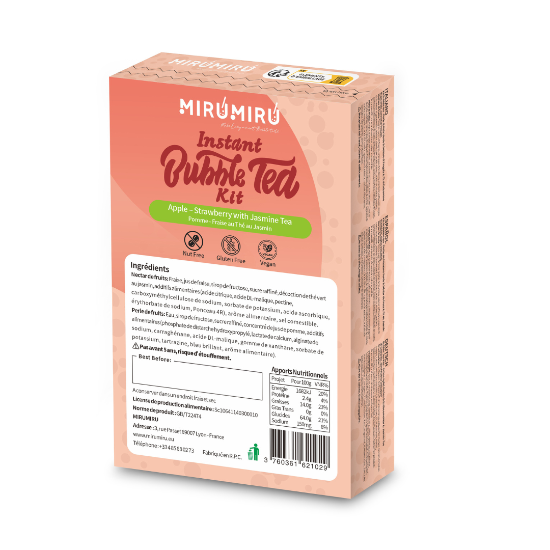 Bubble Tea Kits - Green Apple & Strawberry & Jasmine Tea - 24 kits of 6 drinks