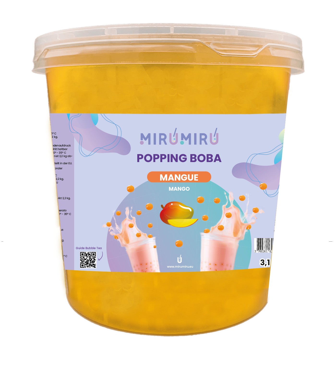 Mango fruit pearls - Box of 4 Buckets 3.1 kg
