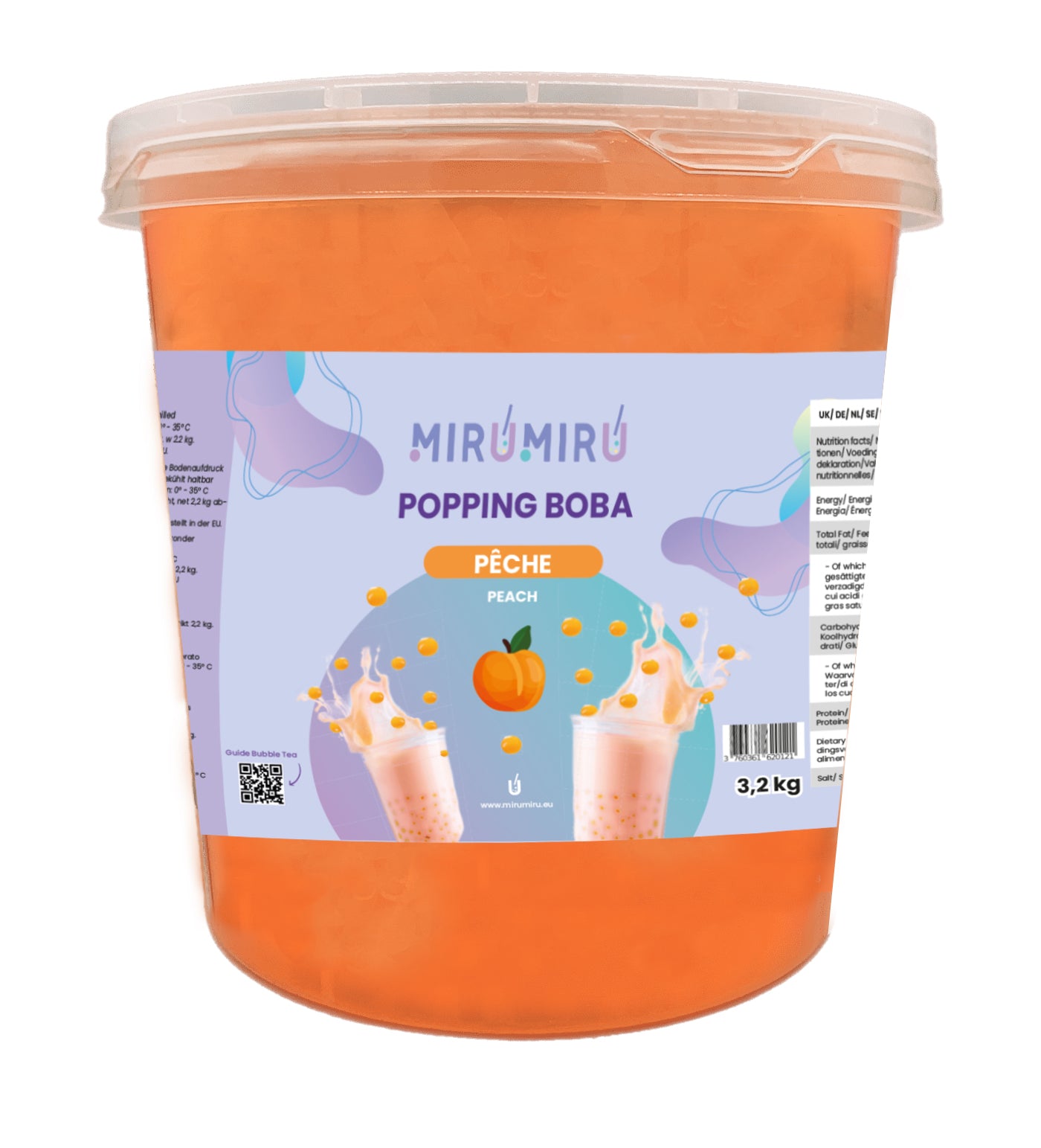 Peach fruit pearls - Box of 4 Buckets 3.1 kg