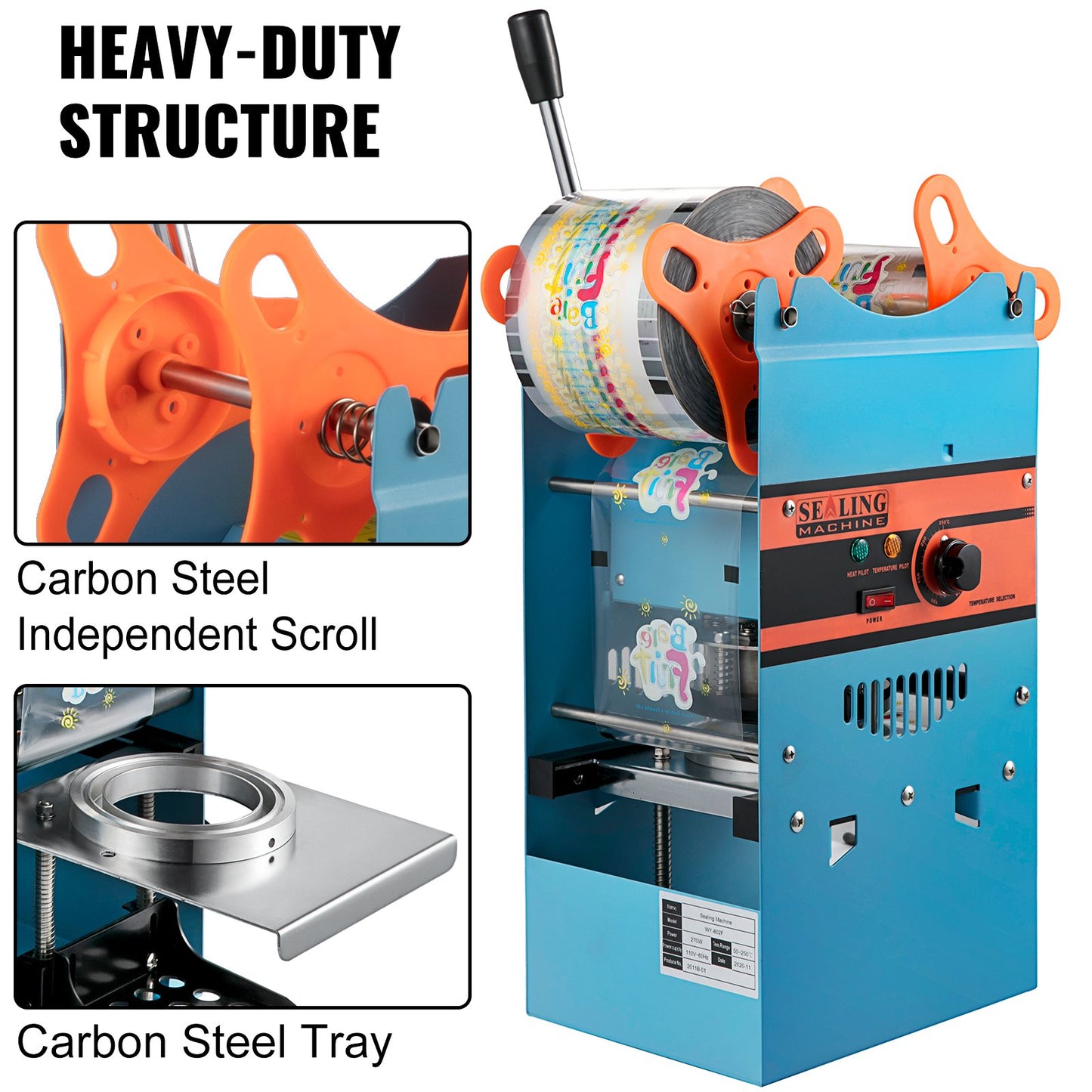 Manual sealing machine for hot or cold drinks - bubble tea sealer