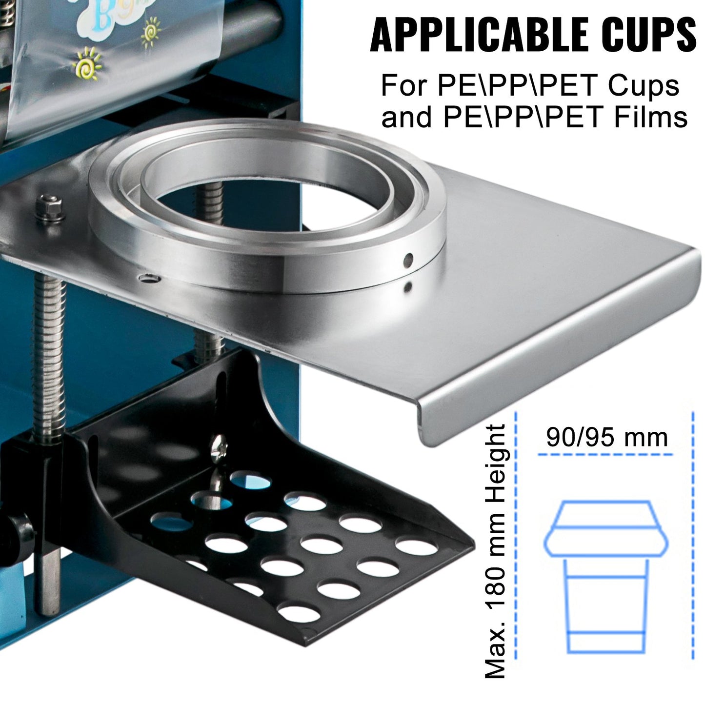Manual sealing machine for hot or cold drinks - bubble tea sealer