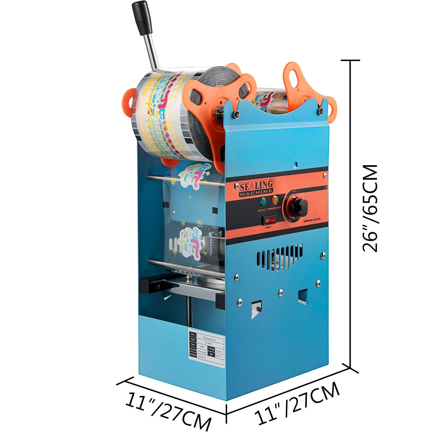 Manual sealing machine for hot or cold drinks - bubble tea sealer