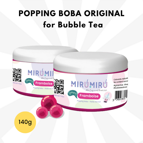 POPPING BOBA ORIGINAL pour Bubble tea - Framboise - 140g (Carton de 42 pièces)