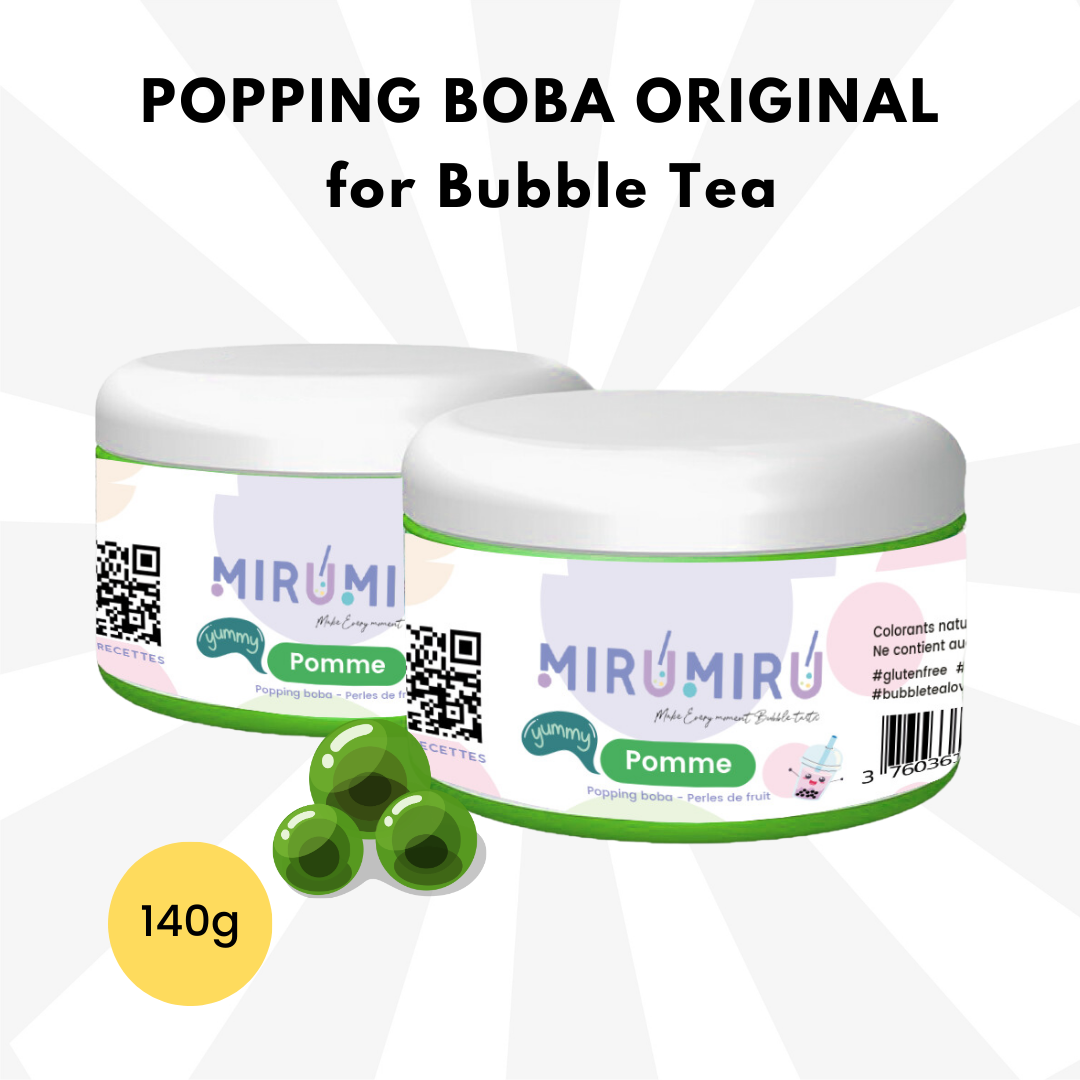 POPPING BOBA ORIGINAL for Bubble tea - Apple - 140g (Box of 42 pieces)