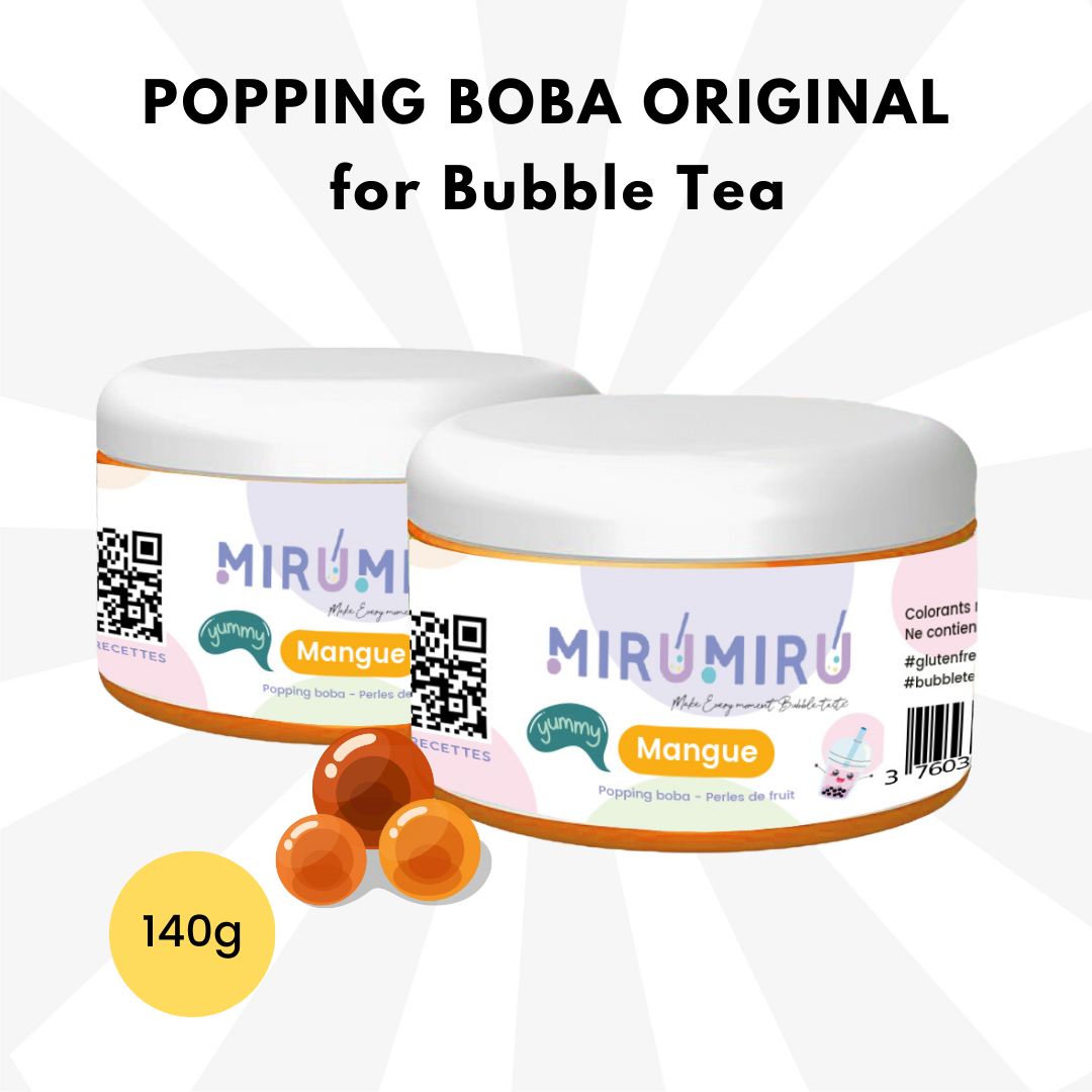POPPING BOBA ORIGINAL for Bubble tea - Mango - 140g (Box of 42 pieces)