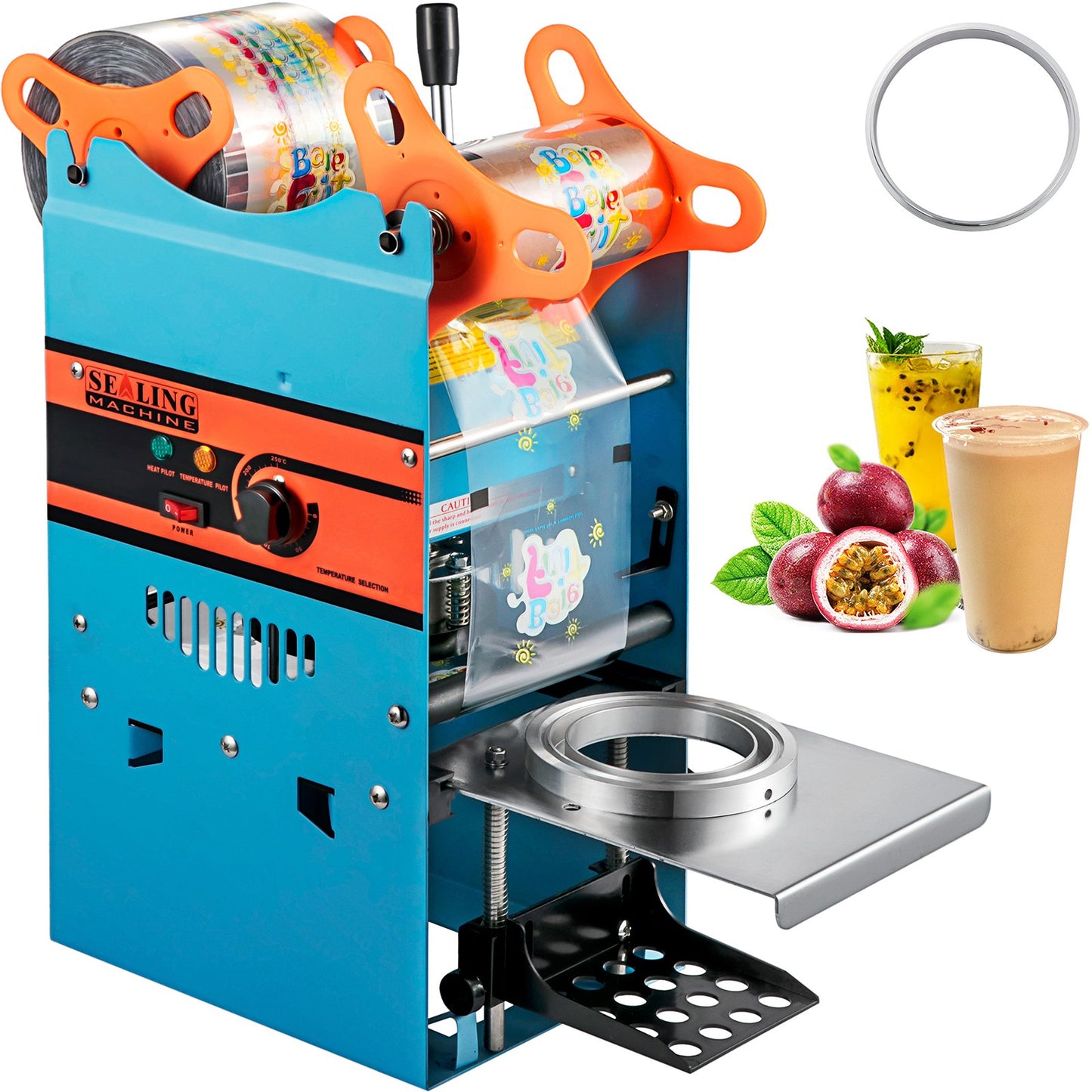 Manual sealing machine for hot or cold drinks - bubble tea sealer